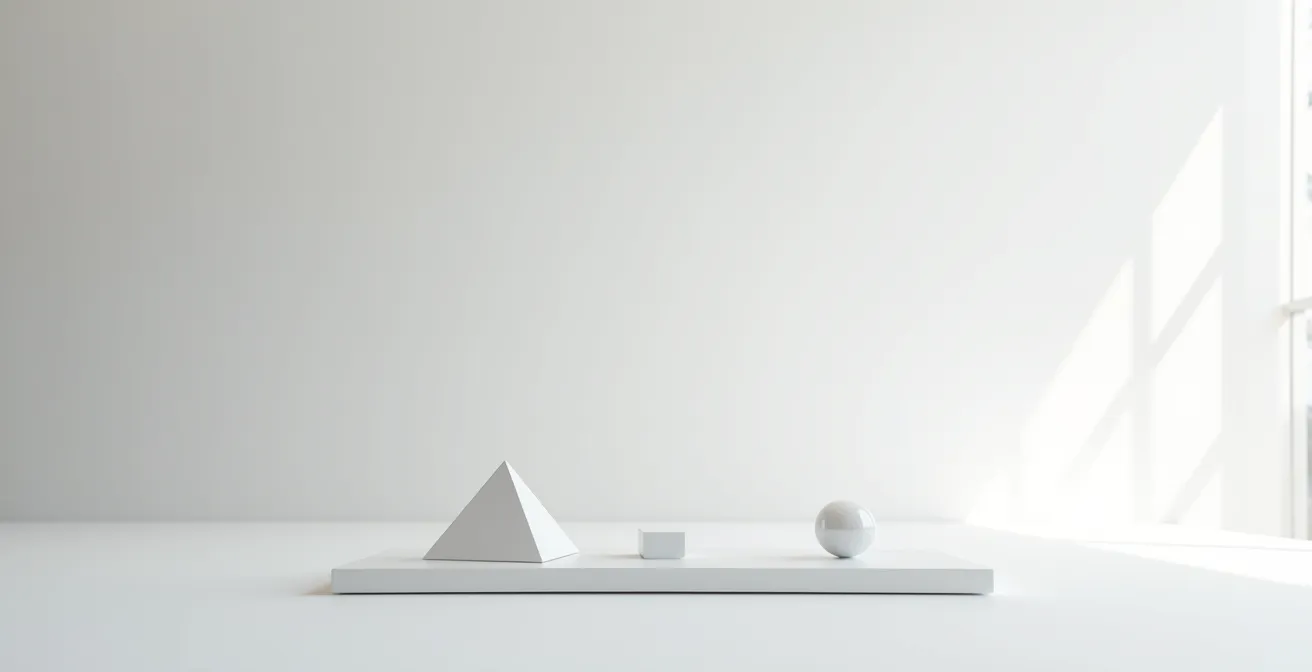 Minimalist representation of a simplified workflow reducing mental complexity