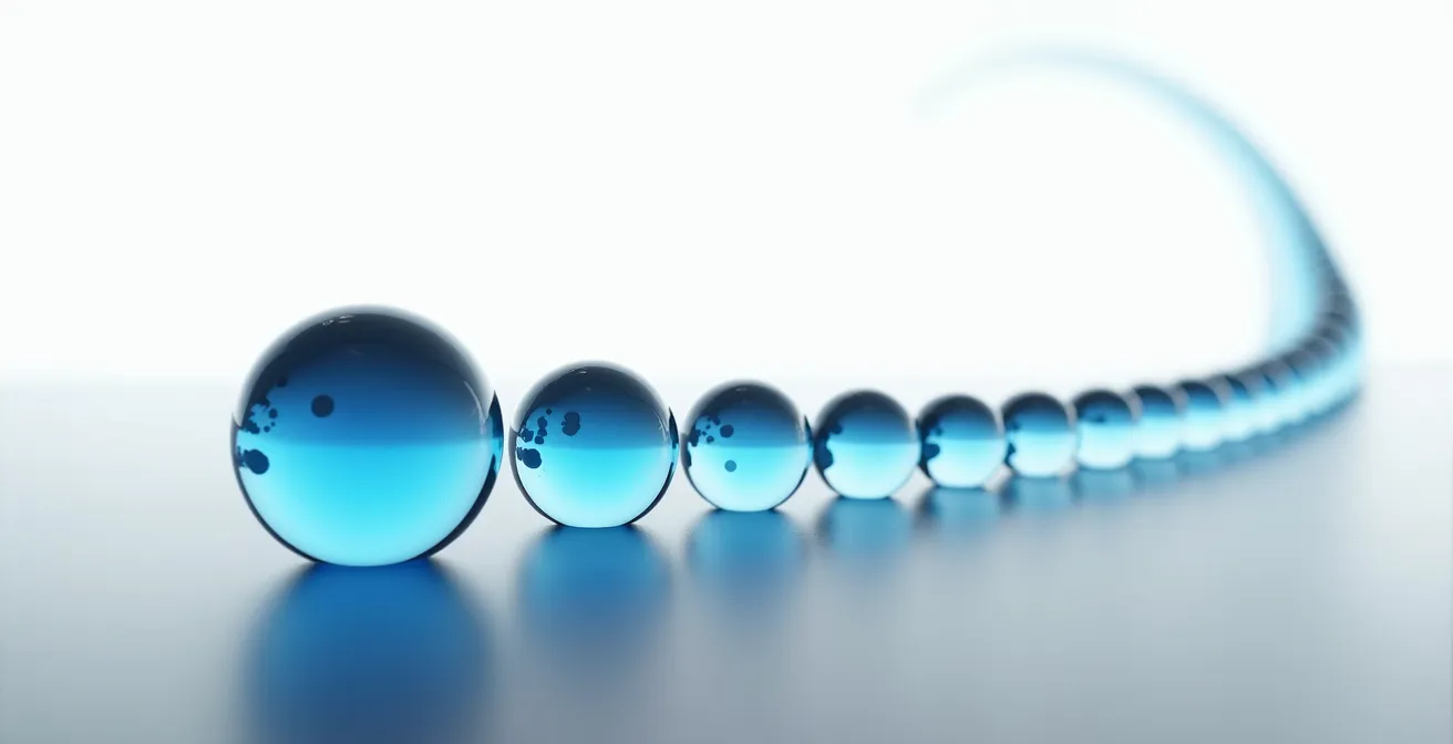 Abstract visualization of knowledge retention over time