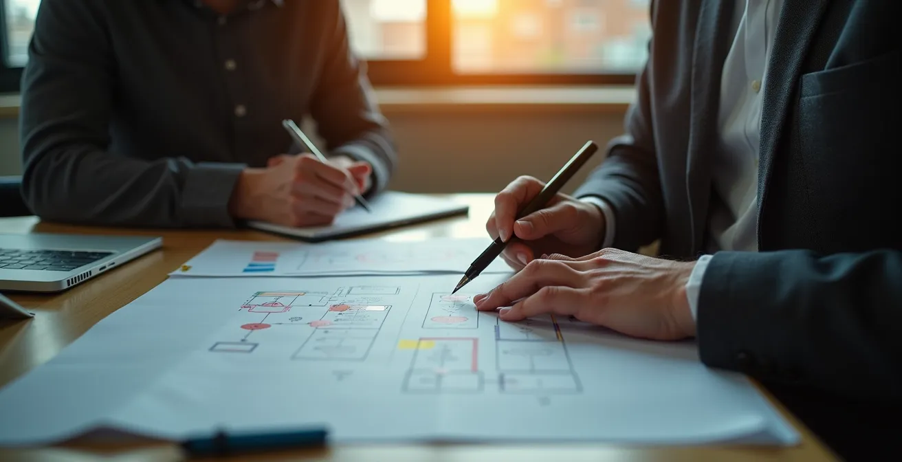 Two developers collaborating on a debugging process with a focus on knowledge transfer