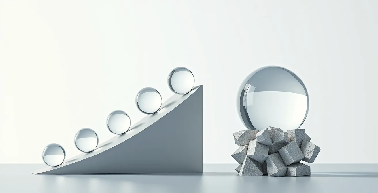 Abstract visualization of different cognitive processing speeds in technical learning