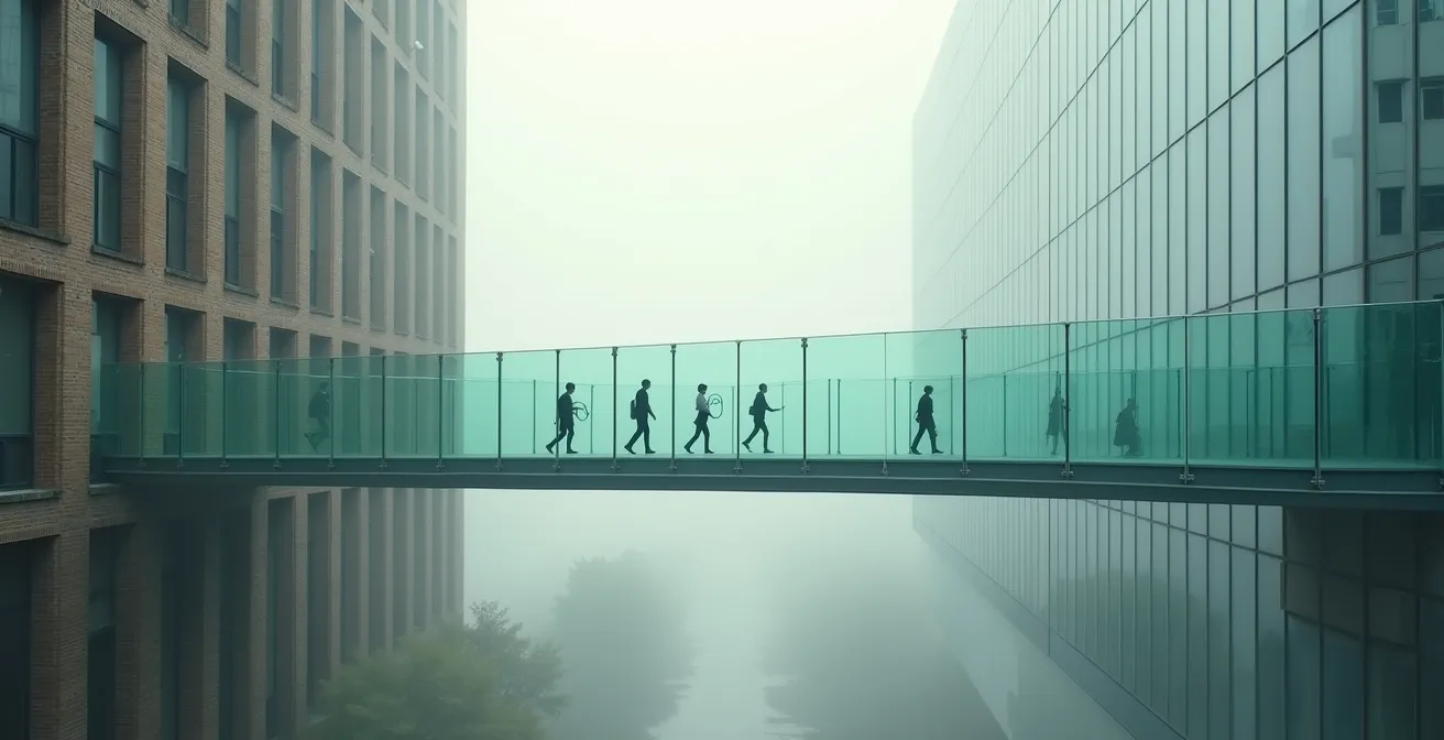 Abstract visualization of skills bridging different industries