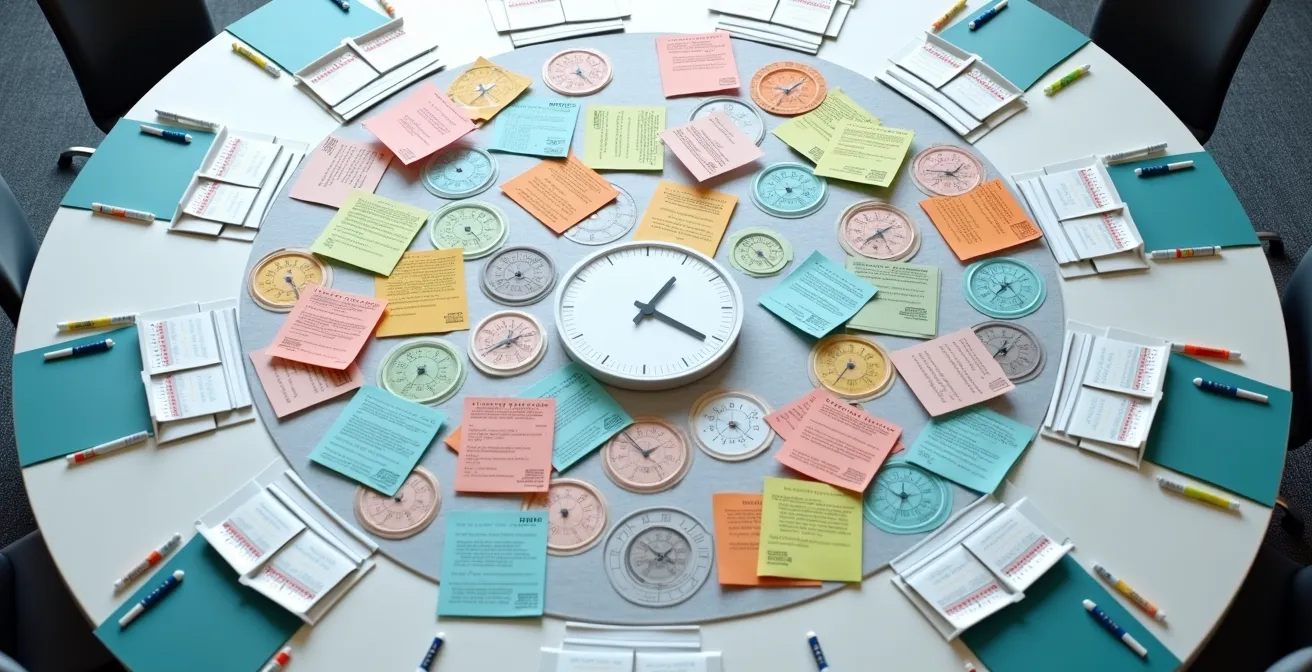 Visual representation of dynamic SOP review schedule with multiple trigger points